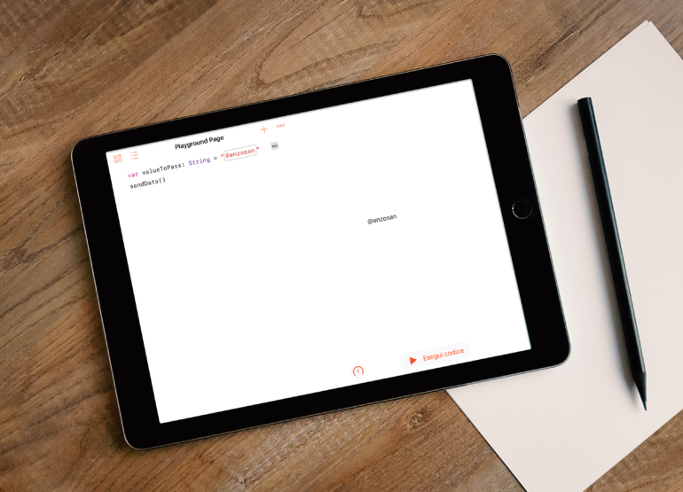 Passare dati in un Playground Book tra Contents e LiveViewController